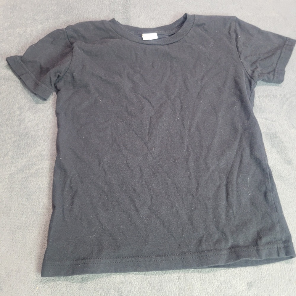 Creations of Grace Toddler Boys Girls Black Short Sleeve Cotton T-Shirt 4T Solid